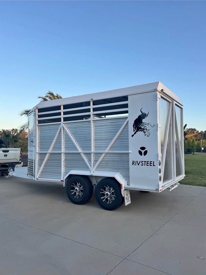 2025 RivSteel Built 12ft stock trailer photo 1