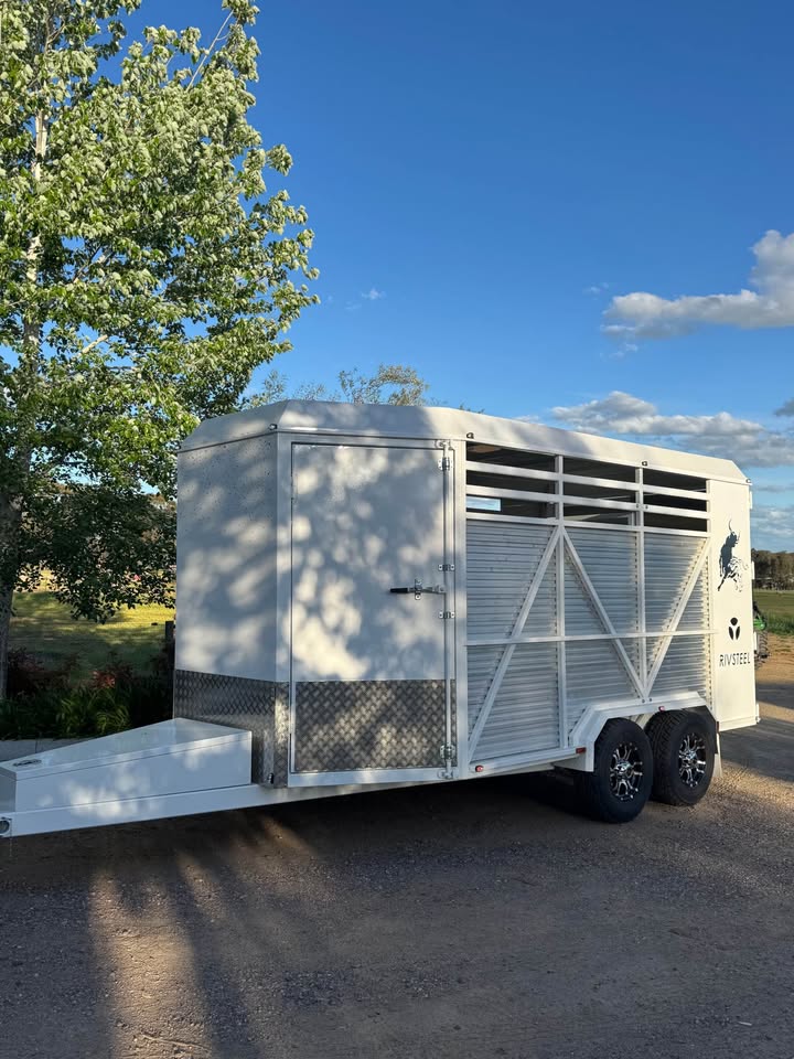 2025 RivSteel Built 12ft stock trailer photo 3